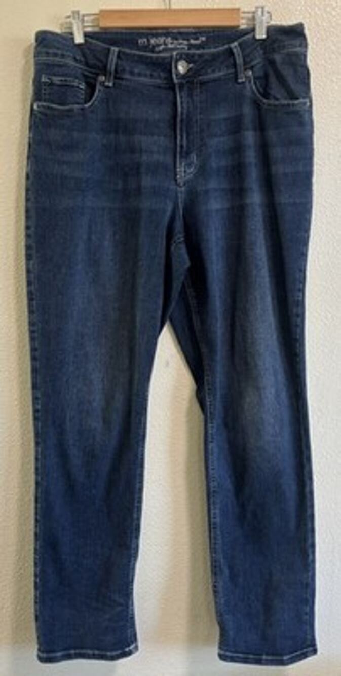 M Jeans Maurices Womens Blue Jeans High Rise Curvy 16W Dark wash Straight